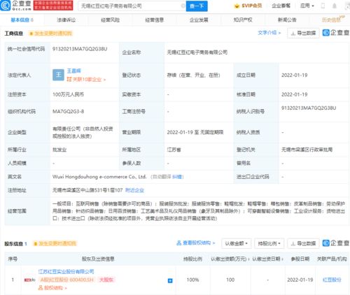红豆股份成立新公司,经营范围含可穿戴智能设备销售